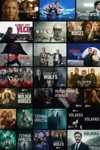 IPTV channels list shown across live sport, entertainment and movies