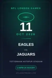 Watch Eagles vs Jaguars online in the UK with AtlasStream Live